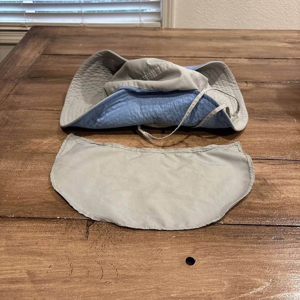 MAGELLAN Floatable Blue/GrayFishing Boonie Hat w/Chin Strap And Sun Shield